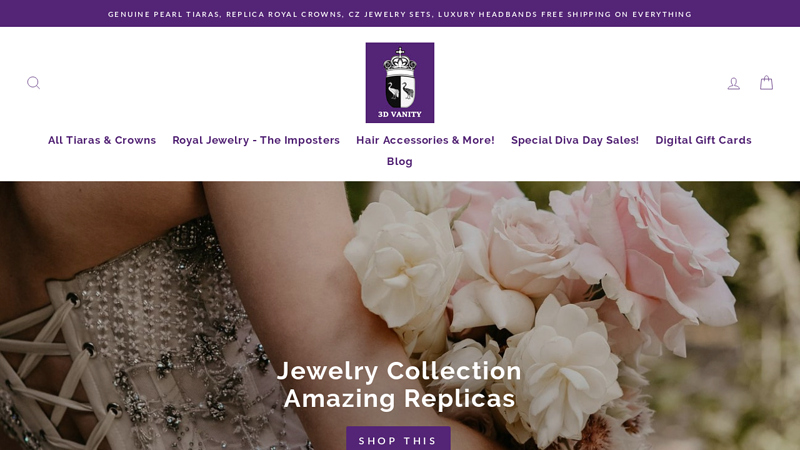 Royal Wedding Tiaras-Crowns-Chic Hair Accessories-Royal Jewelry C 3DVanity.com