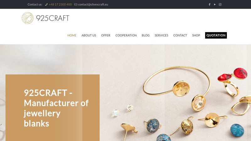 Manufacturer and wholesaler of jewellery components - 925CRAFT