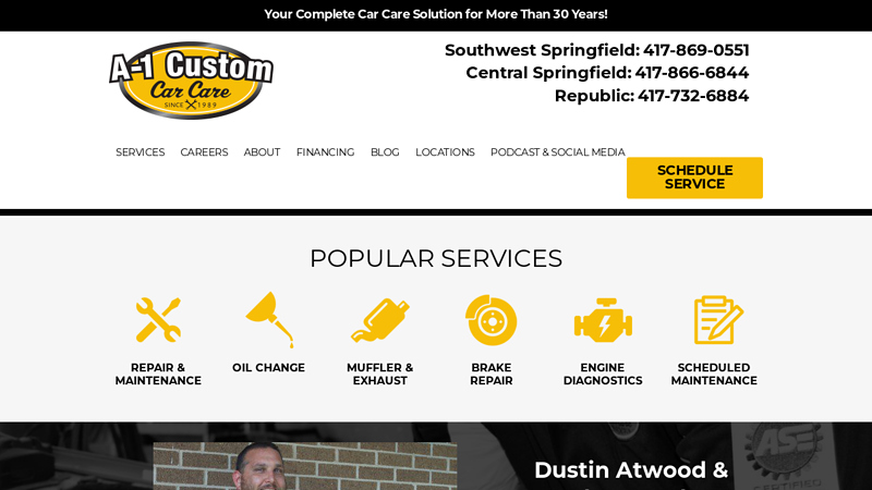A-1 Custom Car Care - Springfield, MO - Your Complete Car Care Solution
