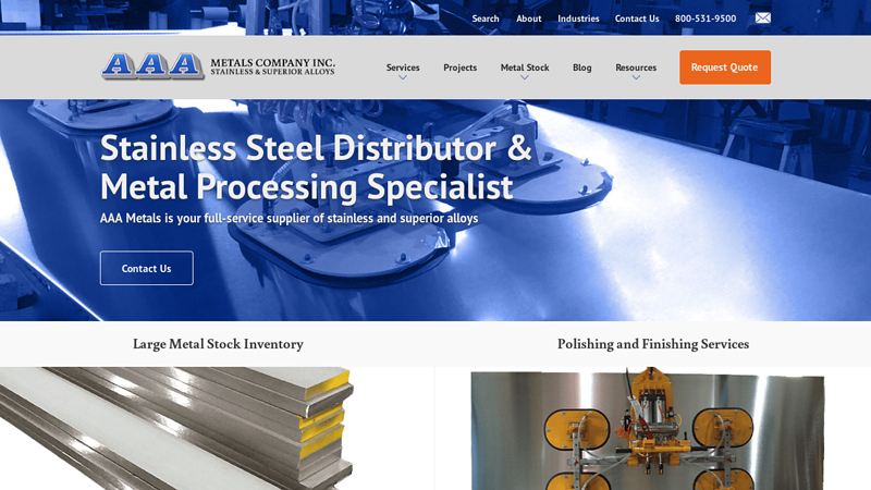 AAA Metals: Stainless Steel Distributor & Metal Processing Specialist