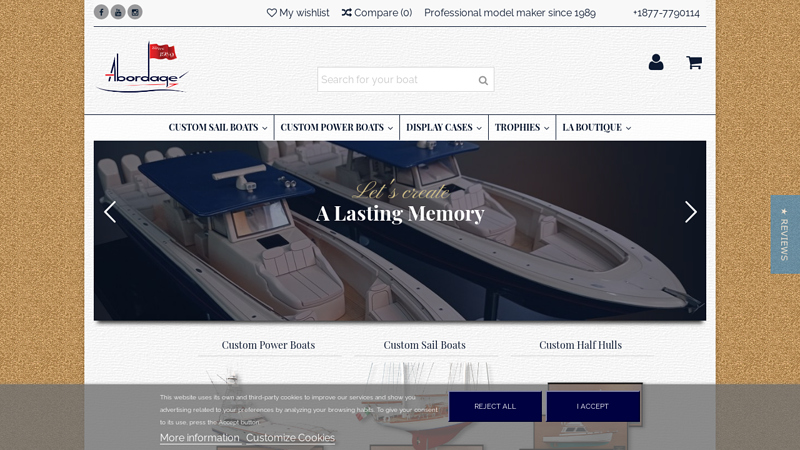 Custom Ship Model - Handcrafted - Sail & Power Boat - Half Hull