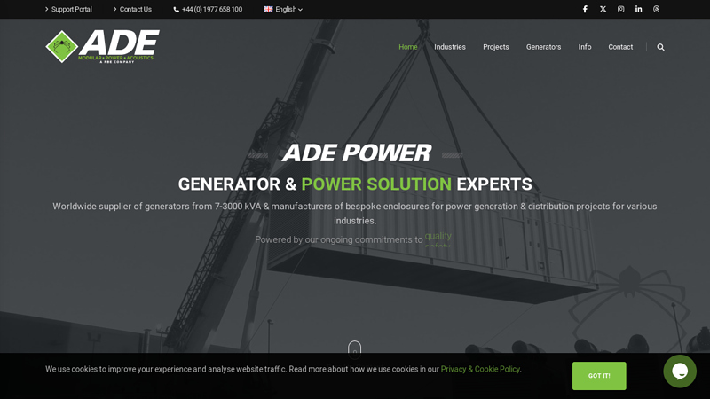 Generators for Sale & Bespoke Power Projects | ADE Power Ltd