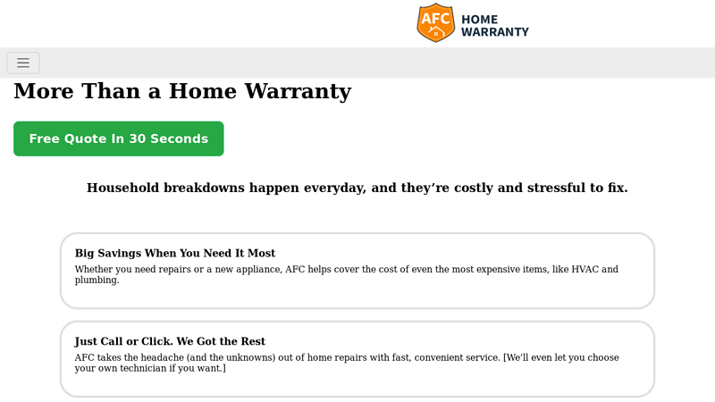 AFC: Hassle-Free Home Warranty Coverage | AFC Home Warranty