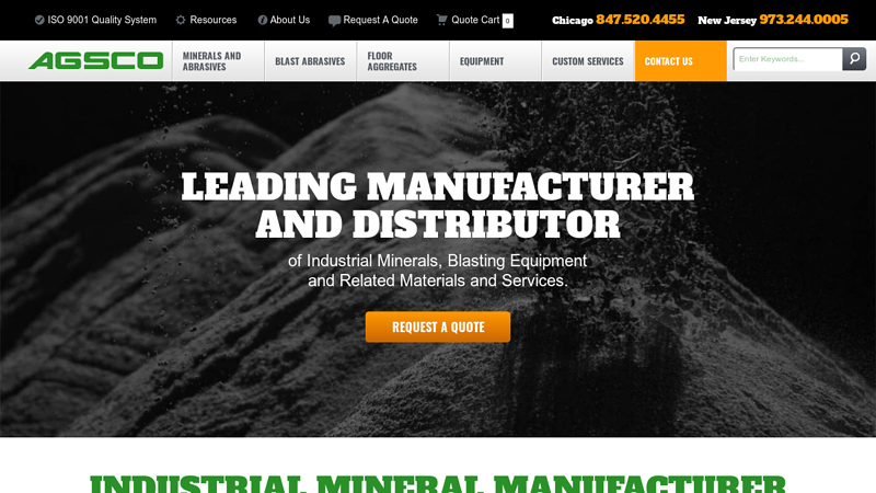 Industrial Mineral Manufacturer - Blasting Equipment Distributor | AGSCO Corp