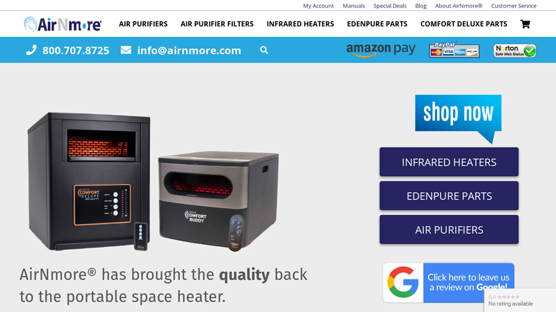 AirNMore? - Infrared Space Heaters, Heater Parts and Repair