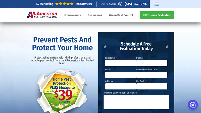 All-American Pest Control | Local Pest Pros Serving Nashville & Middle TN
