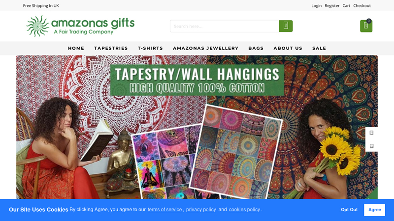 Amazonas Gifts, Fair Trade,handmade, Jewellery, T-shirts, Bags, tapestry, tapestries, wall hanging, Free post, Yoga, clothing,
