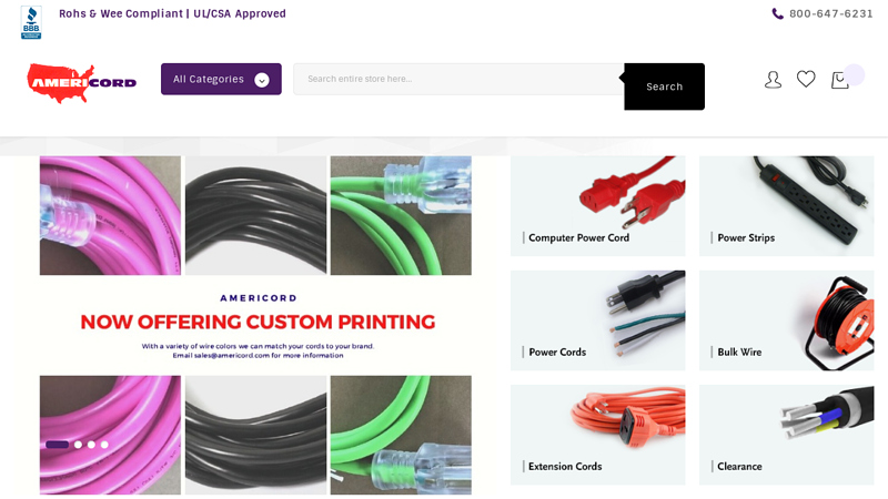 Power Cords, Extension Cables | Americord.com | Buy Now
