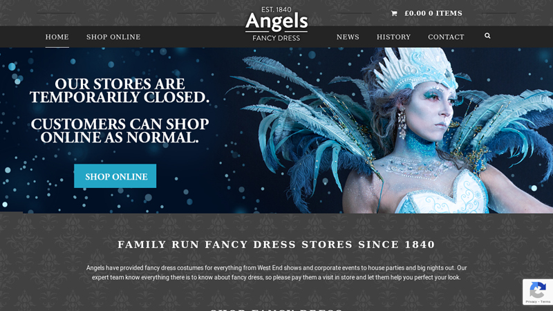 Angels Fancy Dress - Family run fancy dress stores since 1840