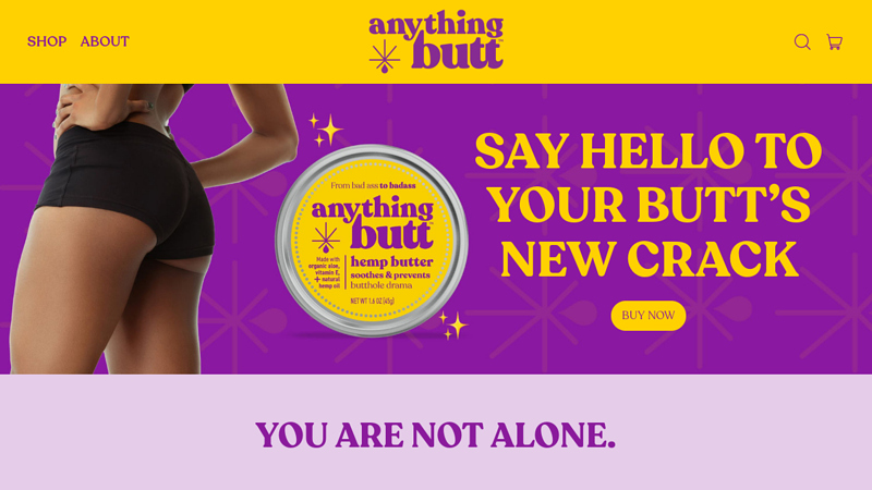 Anything Butt | Natural Butt Balm with Vitamin E, CBD, and Organic Oil C Anything Brands