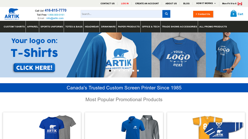 Custom T-Shirts & Promotional Products | Artik