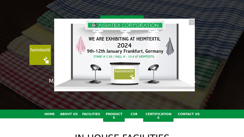 Asiatex Corporation- Manufacturers & Exporter of Home Textiles, Institutional Textiles & Fabrics