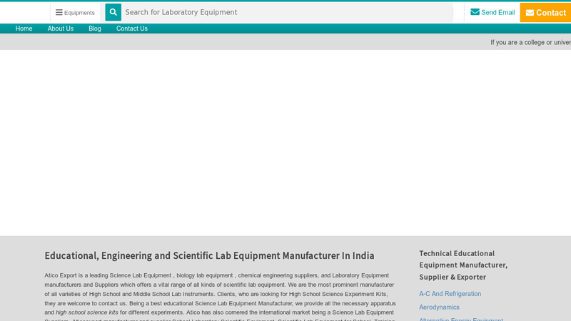 Educational School Science Lab Equipment Manufacturer and Supplier In India
