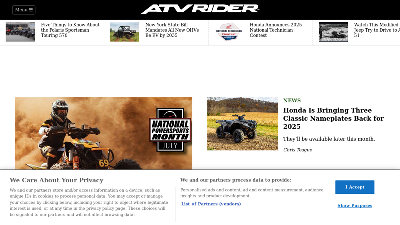 ATV News, ATV Race Updates and More | ATV Rider