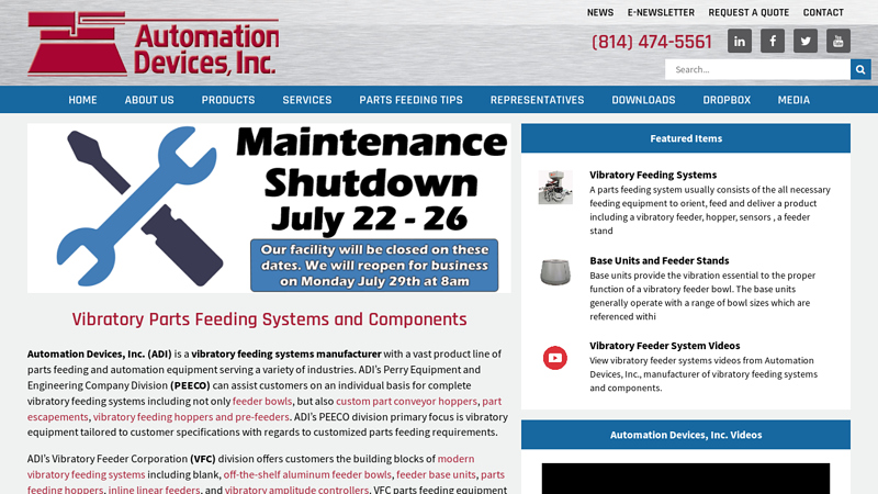 Vibratory Feeder Systems & Components - Automation Devices