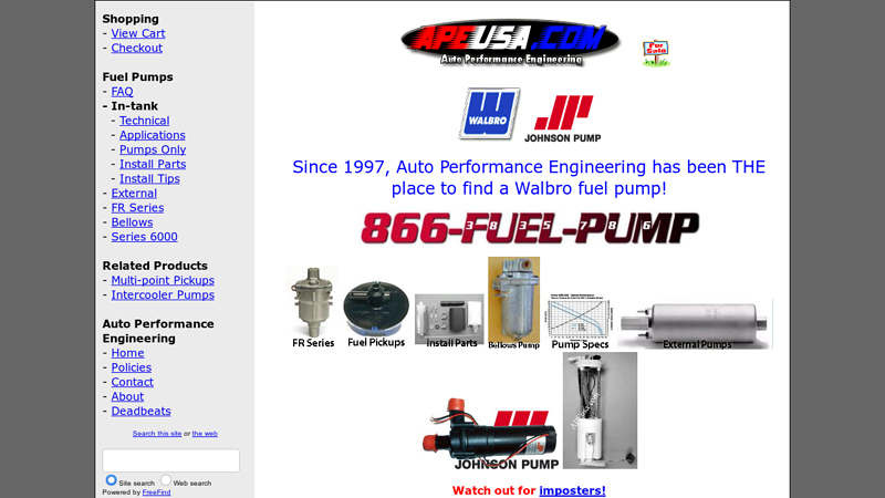 Auto Performance Engineering - Walbro fuel pumps and more