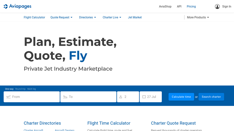 Aviapages - Business aviation tools and services