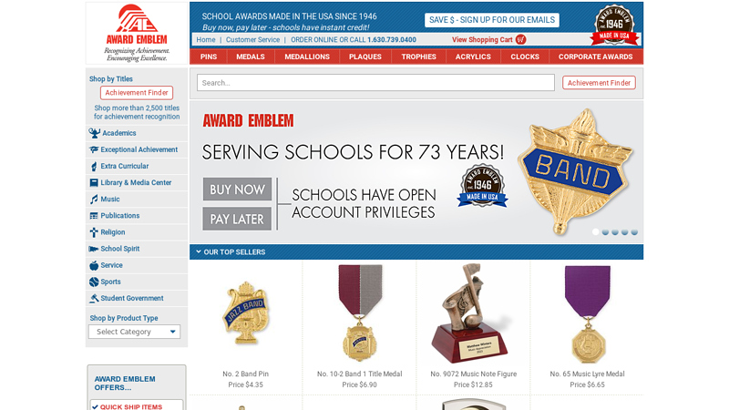 Award Emblem | School Awards - Pins, Medals, Plaques & Trophies