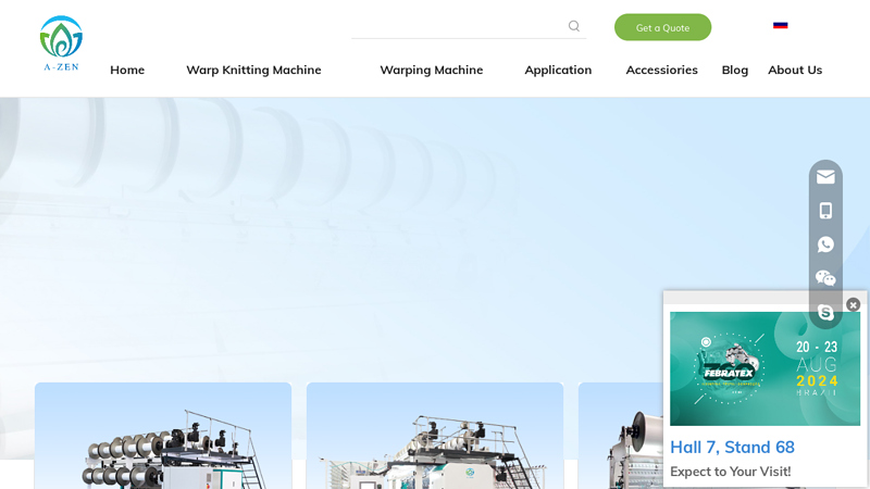 Warp Knitting Machine Manufacturer and Spare Parts Supplier - Azen Textile