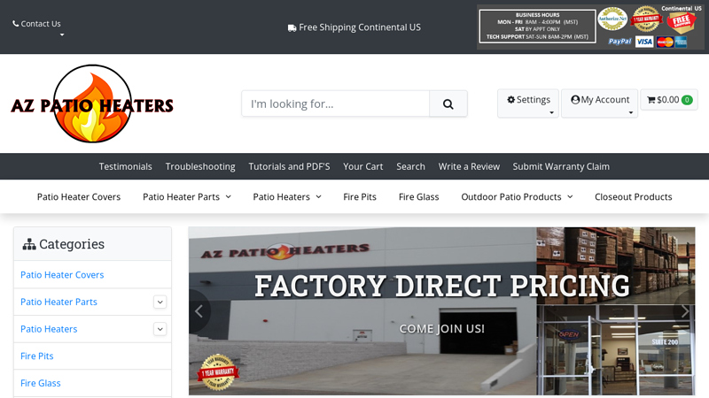 AZ Patio Heaters and Replacement Parts