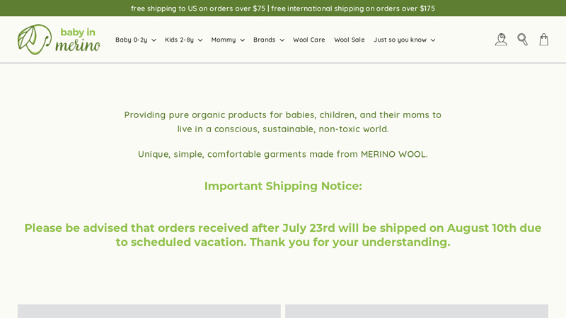 Merino Wool Sleep sacks with feet openings for babies and toddlers C Baby in Merino