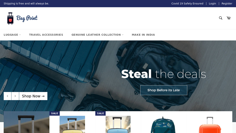 Online Shopping India Luggage and travel accessories of all brands. C Bagpoint