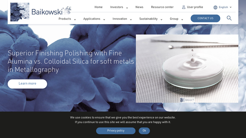 Fine minerals for high-end technical applications - Baikowski?