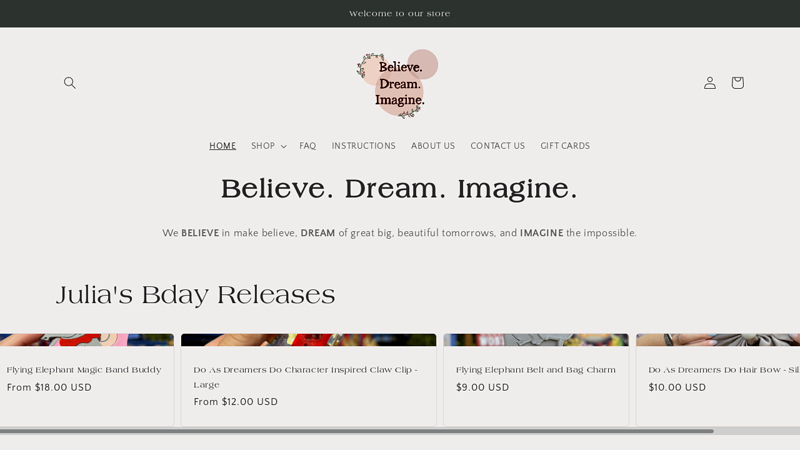 Disney dcor and fashion accessories | BDI: Believe.Dream.Imagine.