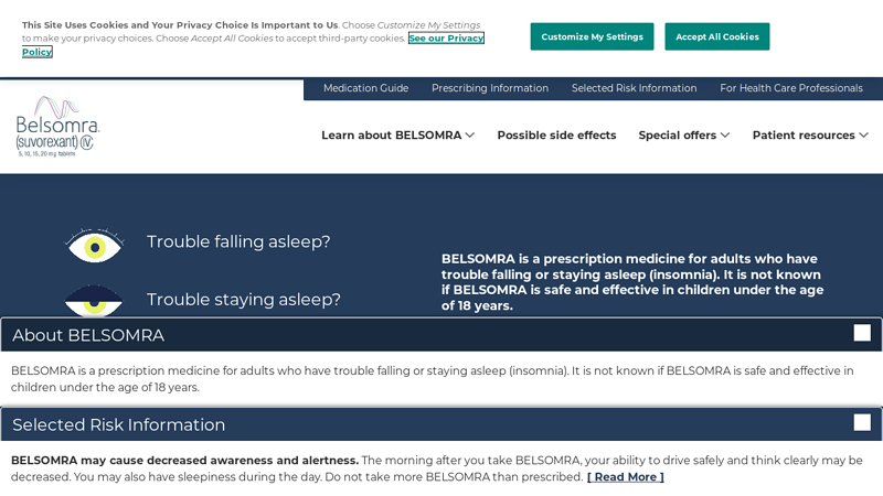 BELSOMRA? (suvorexant) C-IV | Official Patient Website