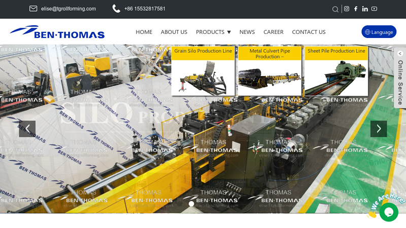 Silo Stiffener Production Line, Silo Roof Making Machine - Thomas