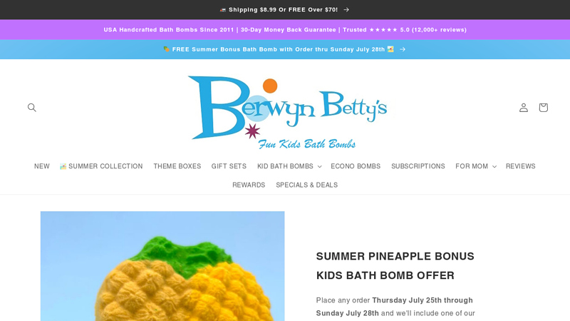 Kids Bath Bombs with Toys Inside - Berwyn Betty