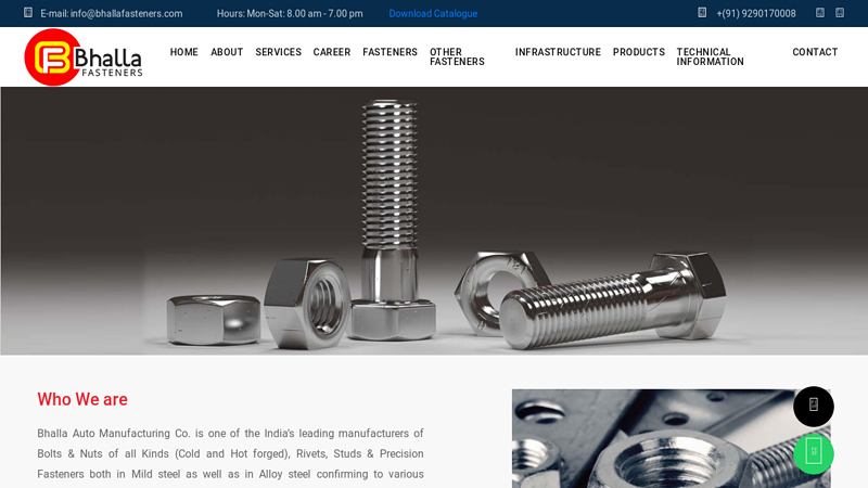 Best Quality nut bolt manufacturer in Ludhiana - Bhalla Fasteners,IN