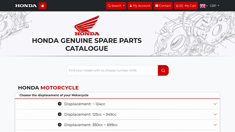 # HONDA Motorcycles & ATVS Genuine Spare Parts Catalog