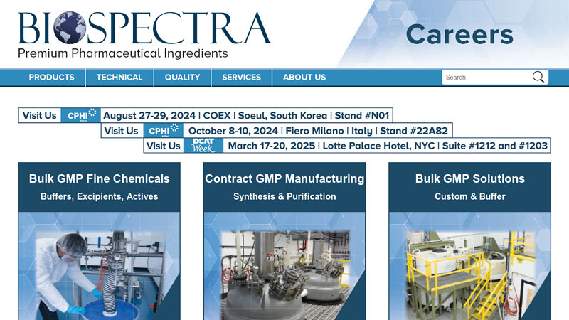 US Manufactured GMP Pharmaceutical Ingredients | FDA Registered API, Parenteral and Excipients - Bio Spectra; Biospectra