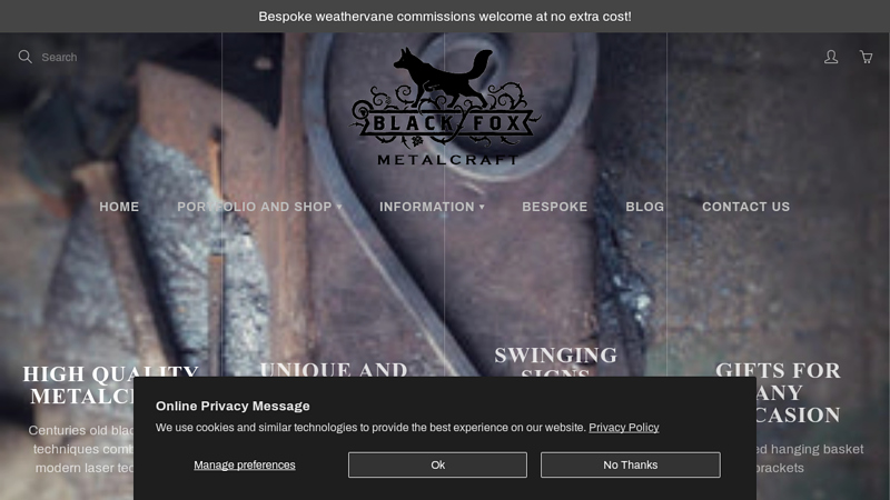 UK Home of Laser-Cut Metal Craft C Black Fox Metalcraft Ltd