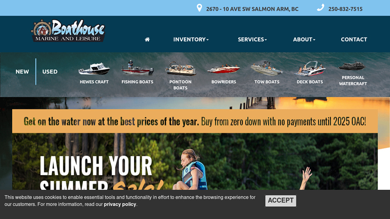 Salmon Arm BC Boat Dealer | Boat Sales, Parts & Service
