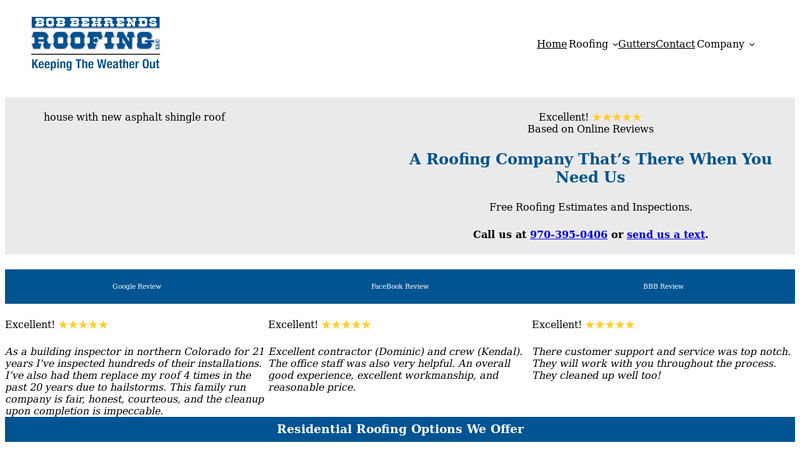 Home - Bob Behrends Roofing, LLC