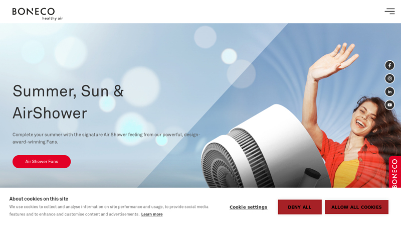BONECO AG - humidifier, air washer, air purifiers and Air Shower fans - Boneco