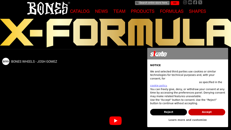 BONES WHEELS - 100% LESS FLATSPOTS - BONES WHEELS