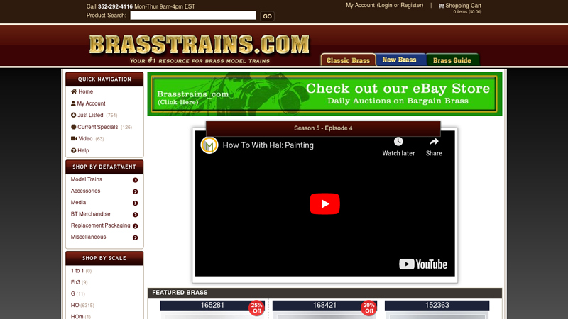 Buy Brass Train Scale Models in HO, O, N, and G Scales