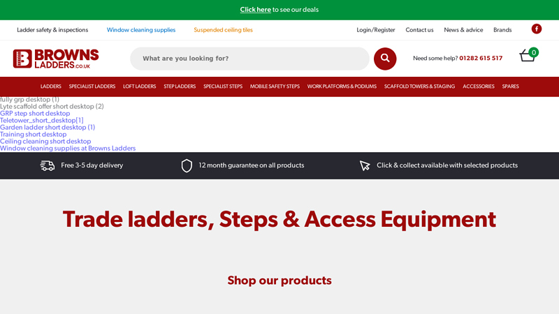 DIY & Trade Ladders, Steps & Access Equipment - Browns Ladders