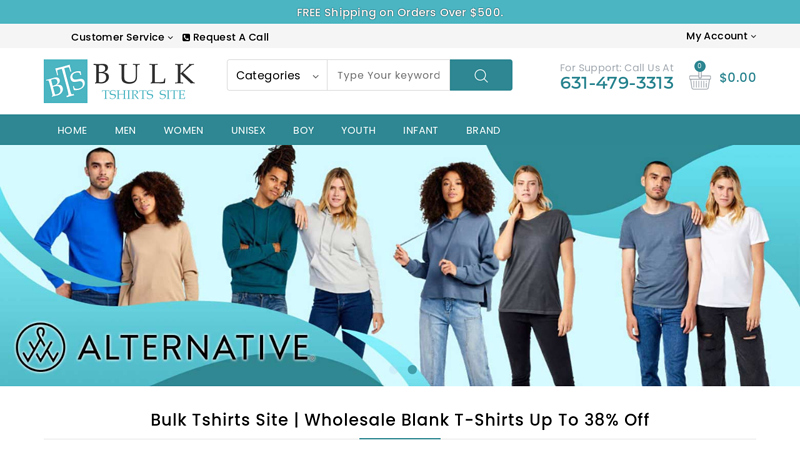 Bulk Tshirts Site | Wholesale Blank T-Shirts Up To 38% Off