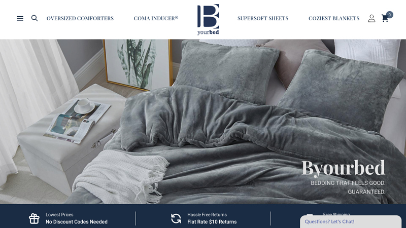 Oversized Comforters by Byourbed, where our Queen is a King Sized Comforter and our King is an Oversized Comforter for your bedding comfort and decor. From Comforters and Duvets to Sheet Sets and Blankets, Byourbed provides luxury bedding without the luxury cost.