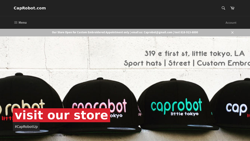Hats, Backpacks, Custom Embroidery, CapRobot @ Little Toyko C CapRobot.com