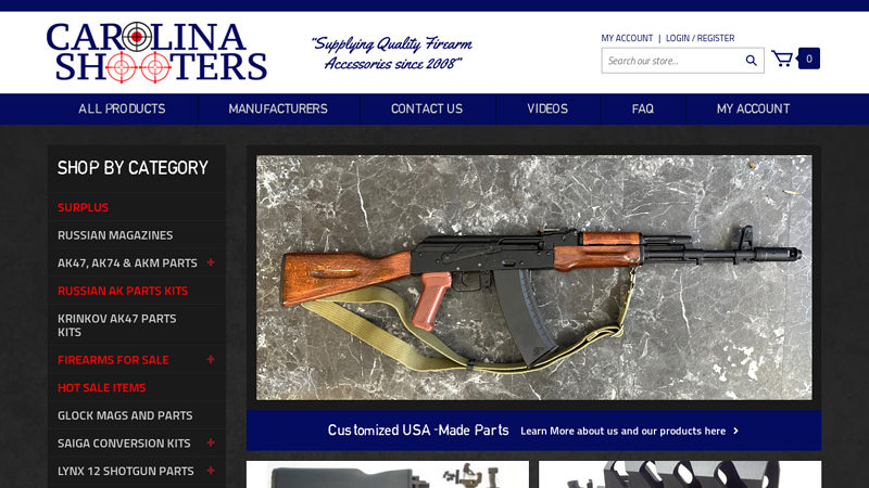 Carolina Shooters Supply sells Gun Parts, Conversion Kits and Accessories for AK47 and AR15 shotguns and rifles.