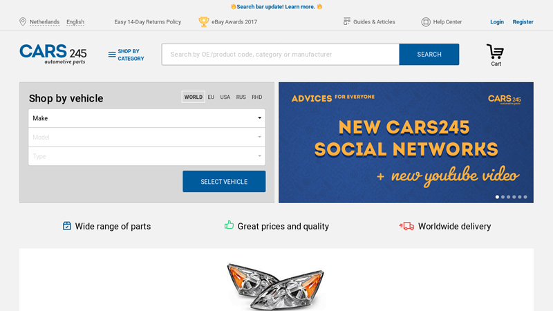 Auto Parts online, Parts & Accessories catalog, Carparts store - Cars245.com