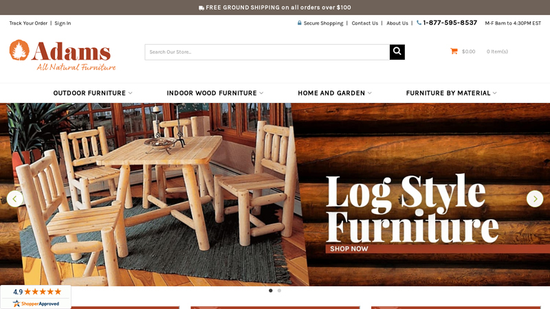 Cabin Collection Rectangle Picket Dining Table - Rustic Log Style