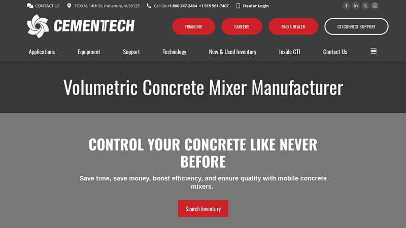 Volumetric Concrete Mixers | Cemen Tech