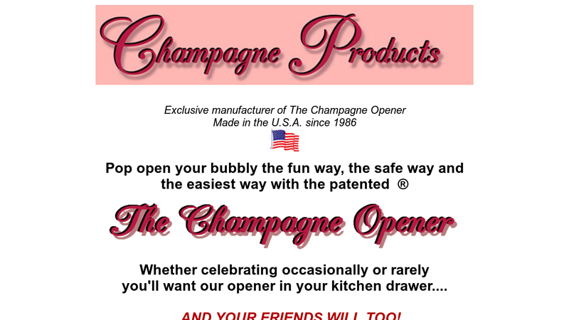 Champagne Products - Home of the original Champagne Opener
