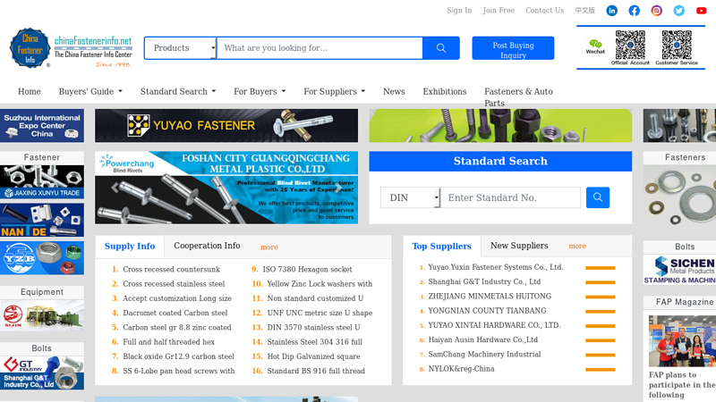 China Fastener Info - The Most Popular Fastener Media of Bolts|Nuts|Rivets|Washers|Anchors